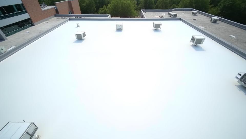 Aerial view of Raleigh Corporate Center with a new TPO roofing system installed by Davco.